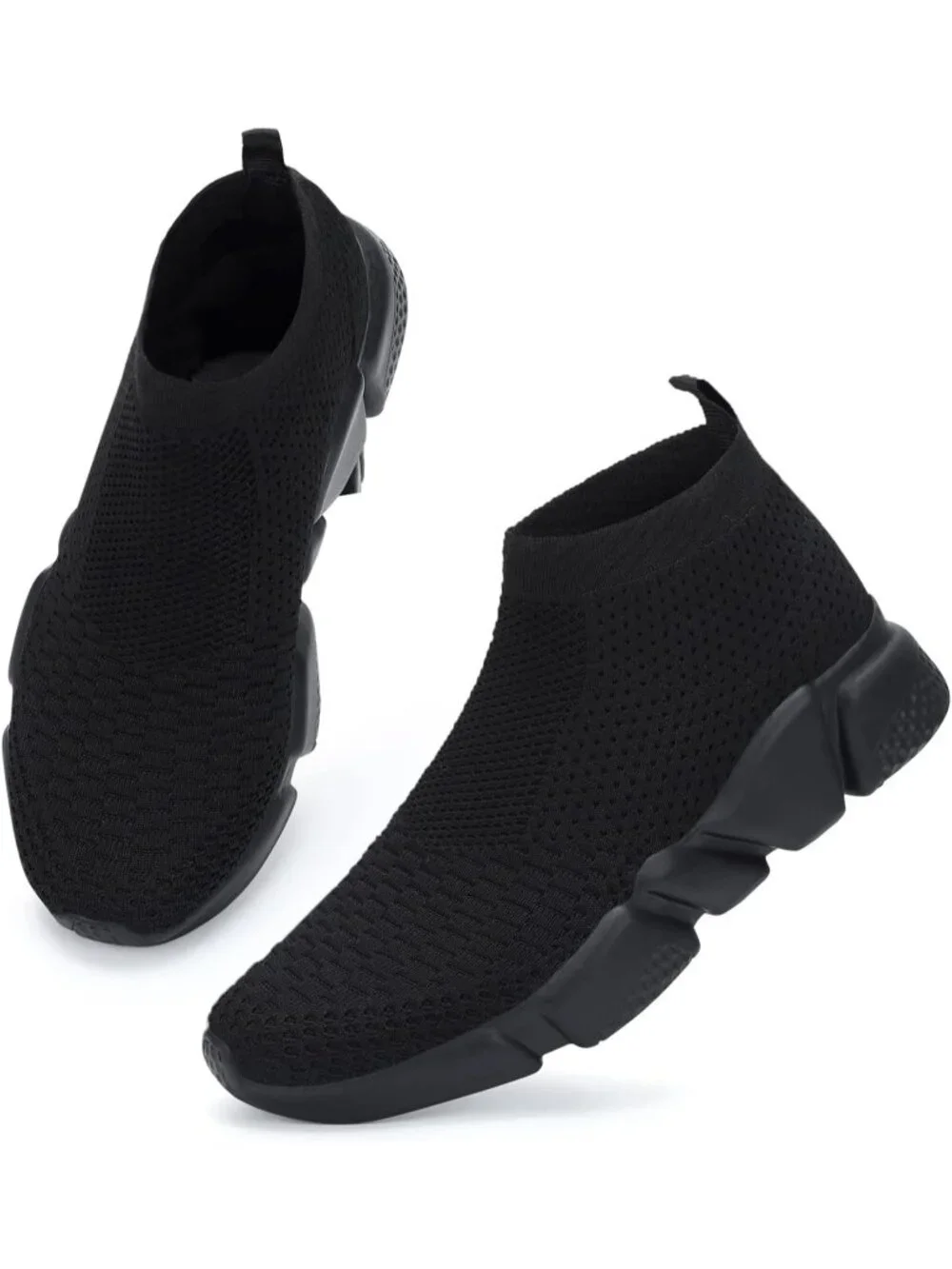 🆕Men's All Black Mesh Running Comfortable Lightweight Breathable Walking Shoes
